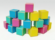 Кубики цветные 16 штук К-004